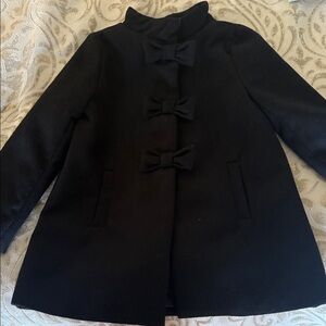 Gymboree Black Pea Coat with Bow Accents